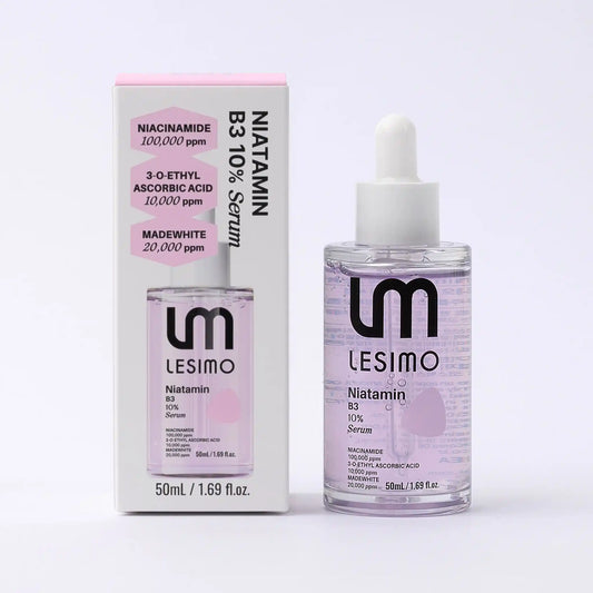 LESIMO Niacinamide B3 Serum bottle and packaging on a white background