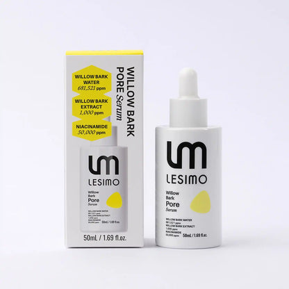 Lesimo Willow Bark Pore Serum packaging on a white background