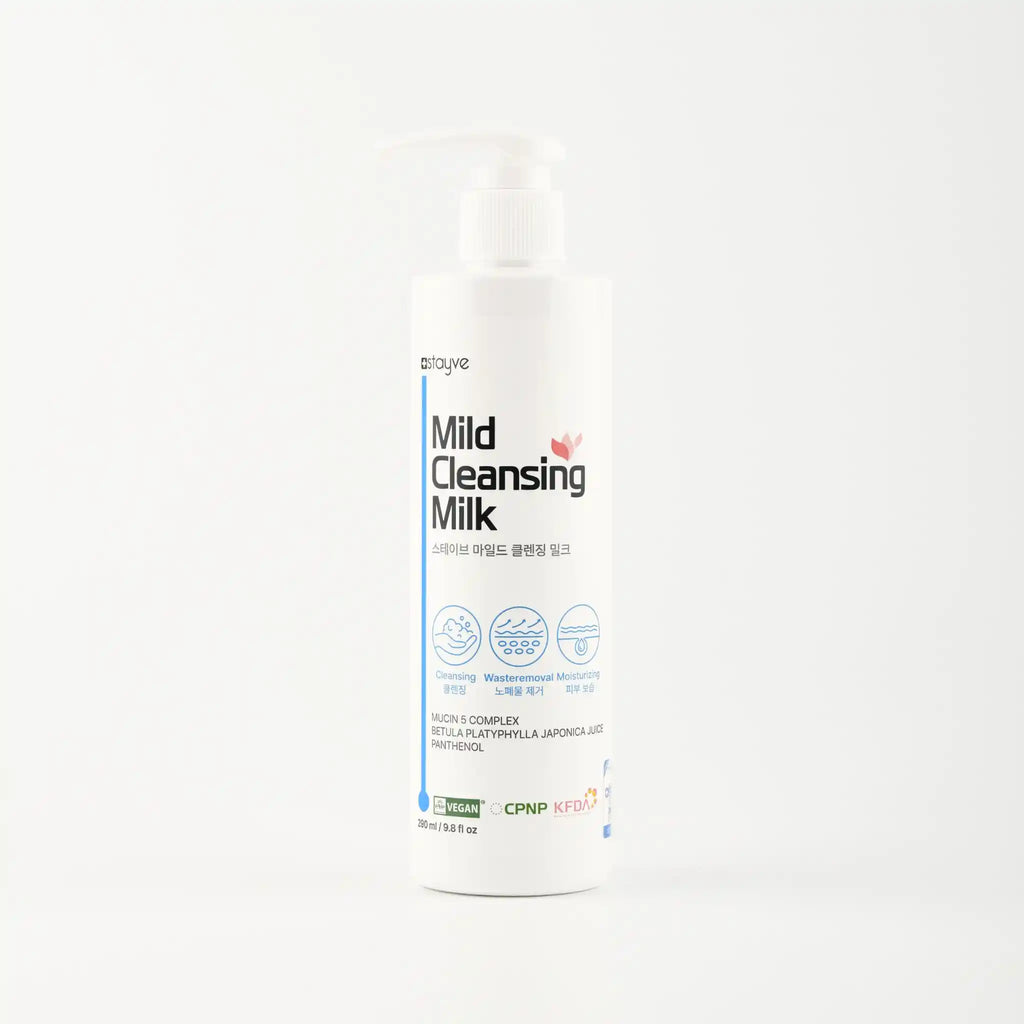 Mild Cleansing Milk bottle on a white background