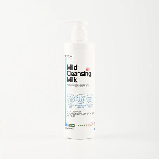 Mild Cleansing Milk bottle on a white background