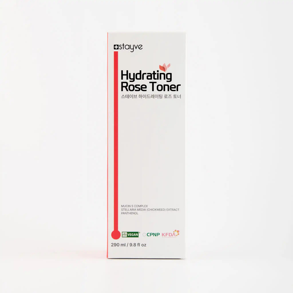 Staye Hydrating Rose Toner packaging on a white background