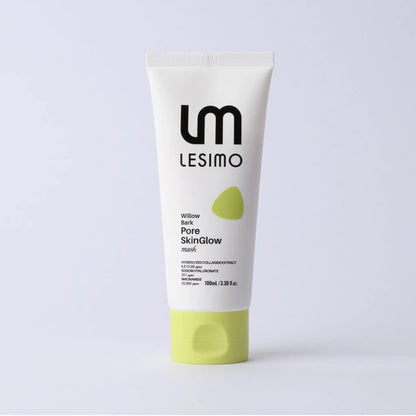 Tube of LESIMO skincare product on a light gray background