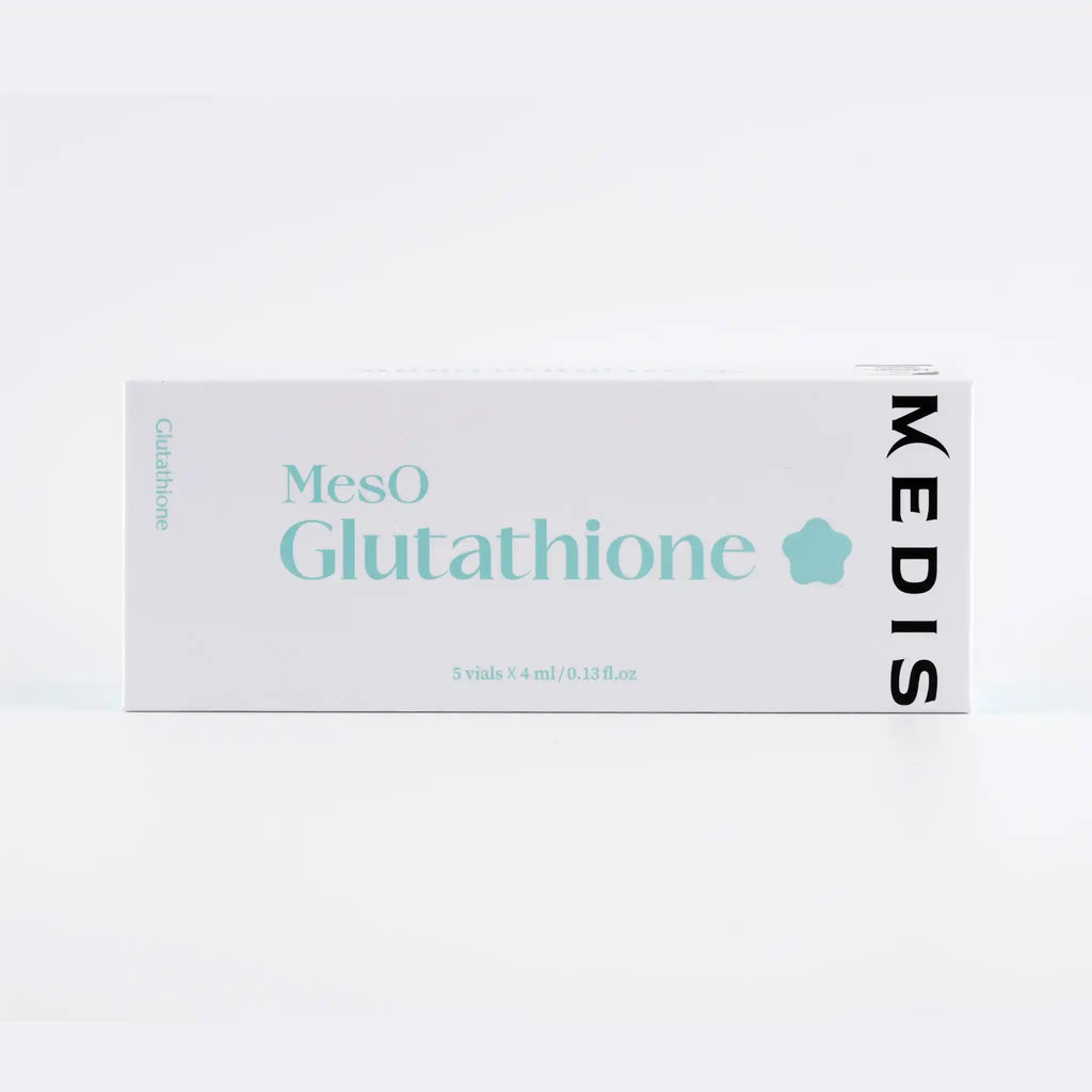 Box of MesO Glutathione with Medis branding on a white background