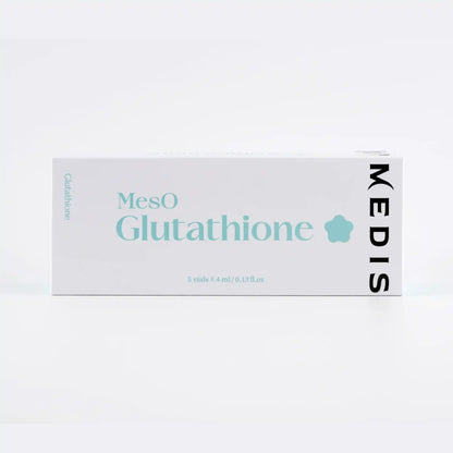 Box of MesO Glutathione with Medis branding on a white background